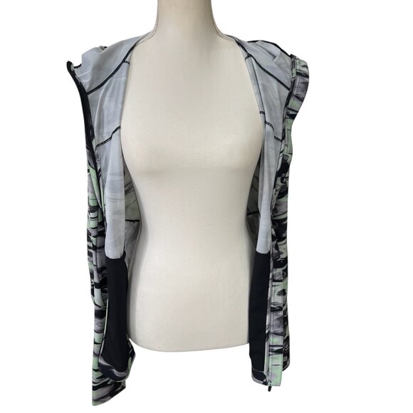 Lululemon Mist Over Windbreaker Pastel Glide Multi Black Green Size 6 - Picture 4 of 12